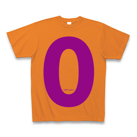 "0" (purple)｜Tシャツ Pure Color Print｜オレンジ