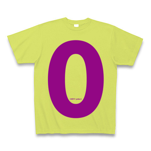 "0" (purple)｜Tシャツ Pure Color Print｜ライトグリーン