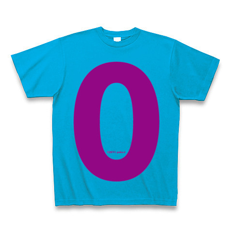 "0" (purple)｜Tシャツ Pure Color Print｜ターコイズ