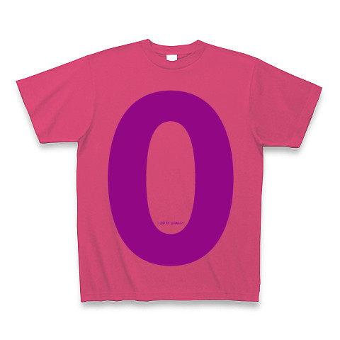"0" (purple)｜Tシャツ Pure Color Print｜ホットピンク