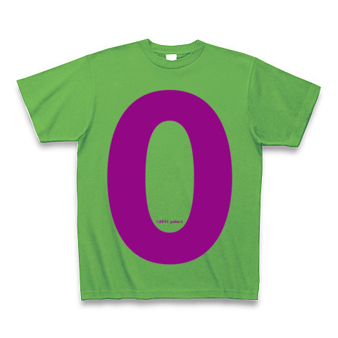 "0" (purple)｜Tシャツ Pure Color Print｜ブライトグリーン