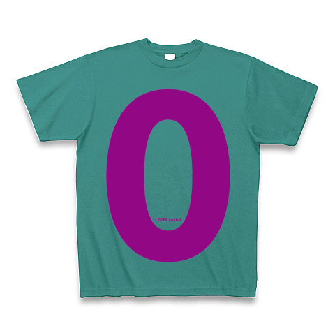 "0" (purple)｜Tシャツ Pure Color Print｜ピーコックグリーン