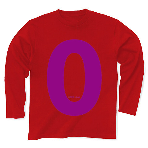 "0" (purple)｜長袖Tシャツ Pure Color Print｜レッド