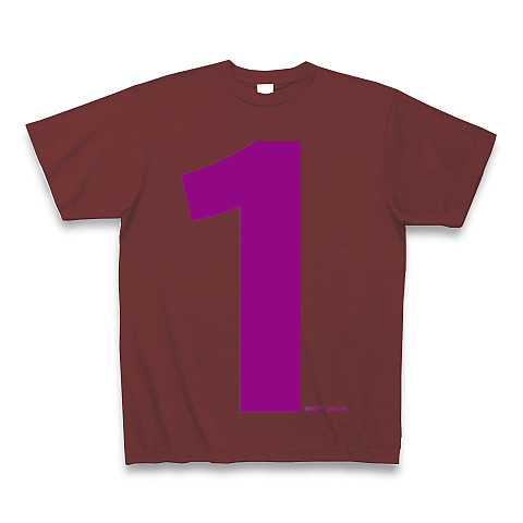 "1" (purple)｜Tシャツ Pure Color Print｜バーガンディ