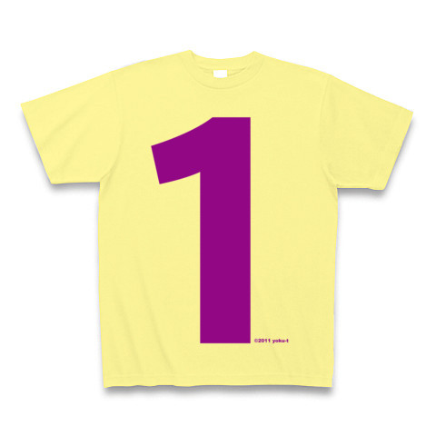 "1" (purple)｜Tシャツ Pure Color Print｜ライトイエロー