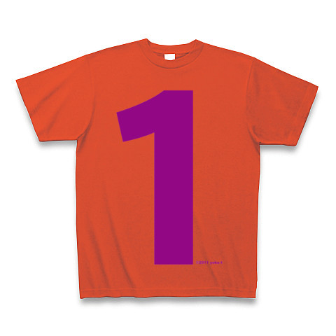 "1" (purple)｜Tシャツ Pure Color Print｜イタリアンレッド