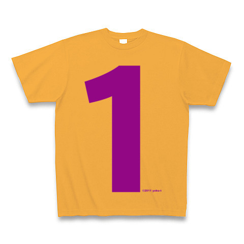 "1" (purple)｜Tシャツ Pure Color Print｜コーラルオレンジ