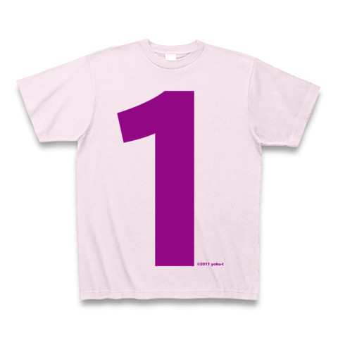 "1" (purple)｜Tシャツ Pure Color Print｜ピーチ