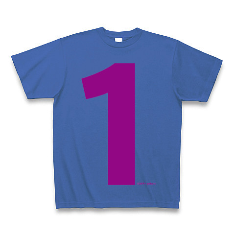 "1" (purple)｜Tシャツ Pure Color Print｜ミディアムブルー