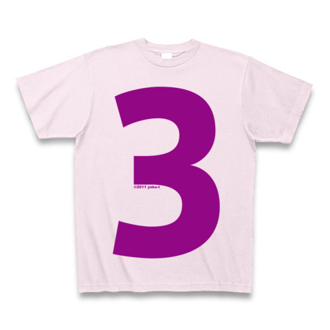 "3" (purple)｜Tシャツ Pure Color Print｜ピーチ