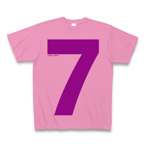 "7" (purple)｜Tシャツ Pure Color Print｜ピンク
