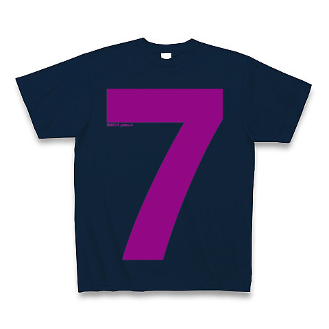 "7" (purple)｜Tシャツ Pure Color Print｜ネイビー