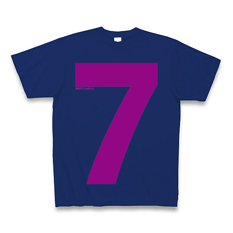 "7" (purple)｜Tシャツ Pure Color Print｜ロイヤルブルー