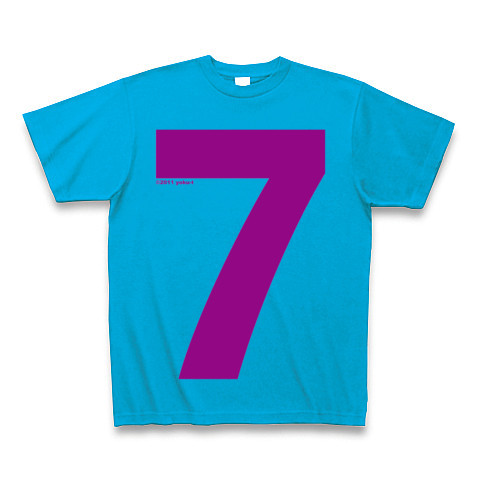 "7" (purple)｜Tシャツ Pure Color Print｜ターコイズ