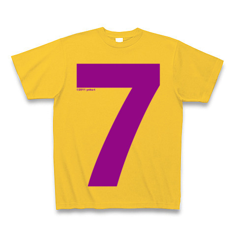 "7" (purple)｜Tシャツ Pure Color Print｜ゴールドイエロー
