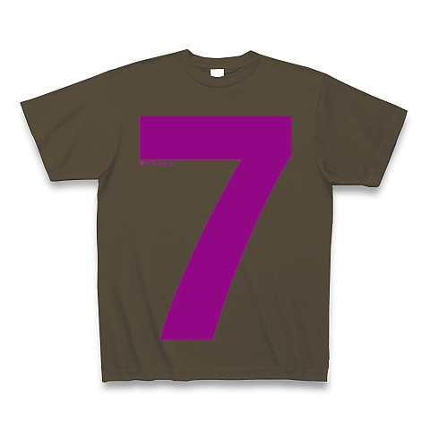 "7" (purple)｜Tシャツ Pure Color Print｜オリーブ