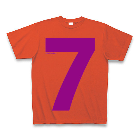 "7" (purple)｜Tシャツ Pure Color Print｜イタリアンレッド