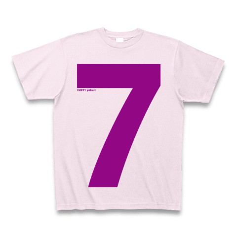 "7" (purple)｜Tシャツ Pure Color Print｜ピーチ
