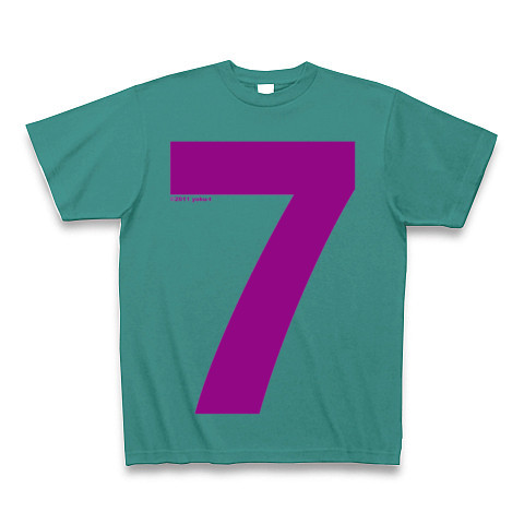 "7" (purple)｜Tシャツ Pure Color Print｜ピーコックグリーン
