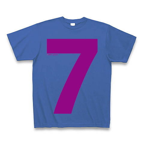 "7" (purple)｜Tシャツ Pure Color Print｜ミディアムブルー