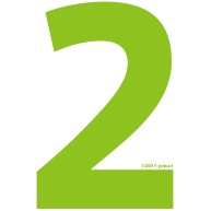 "2" (lime)｜Tシャツ Pure Color Print｜ターコイズ