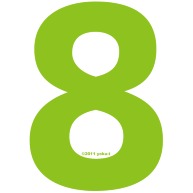 "8" (lime)｜Tシャツ Pure Color Print｜ライトパープル
