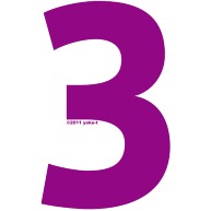 "3" (purple)｜Tシャツ Pure Color Print｜イエロー
