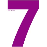 "7" (purple)｜Tシャツ Pure Color Print｜ブラック