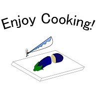 Enjoy cooking!｜ラグランTシャツ｜ホワイト×ネイビー