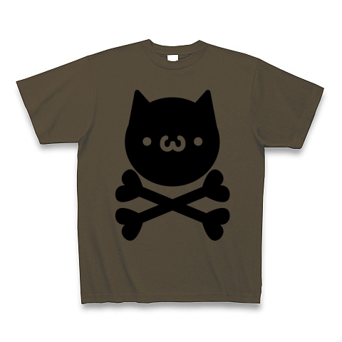 商品詳細 ドクロ もにゅ ねこ団のマーク 髑髏 Tシャツ オリーブ デザインtシャツ通販clubt