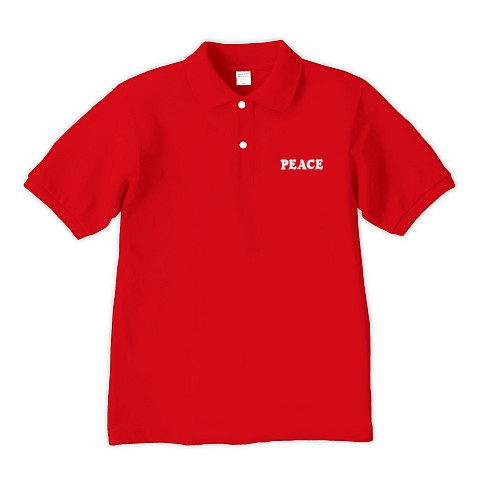 PEACE グッドマーク｜ポロシャツ Pure Color Print｜レッド