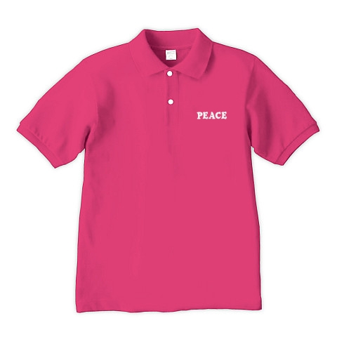 PEACE グッドマーク｜ポロシャツ Pure Color Print｜ホットピンク