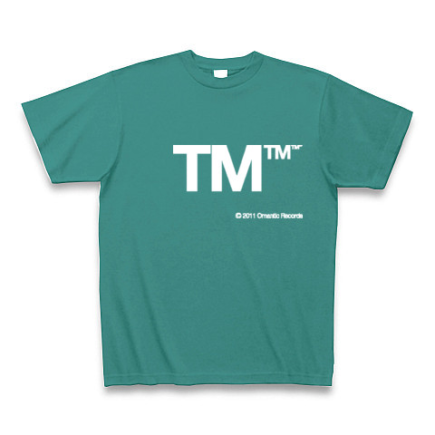 TM (White)｜Tシャツ Pure Color Print｜ピーコックグリーン