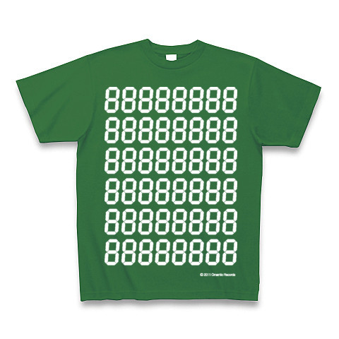 LED DEGITAL7seg7*6｜Tシャツ Pure Color Print｜グリーン