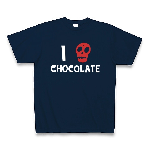 l hate chocolate ｜Tシャツ Pure Color Print｜ネイビー