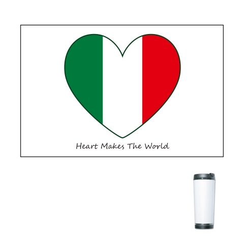 商品詳細 イタリア国旗 ハート型 タンブラー ホワイト デザインtシャツ通販clubt