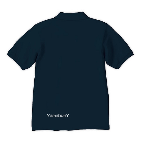 Yamabuny1ポイント白バニちゃん｜ポロシャツ Pure Color Print｜ネイビー