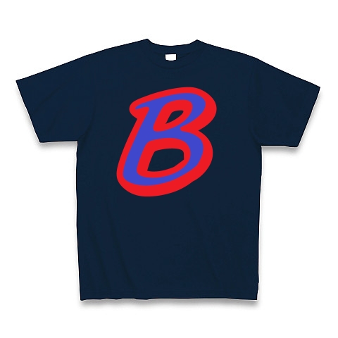 「B」アメリカンポップ｜Tシャツ Pure Color Print｜ネイビー