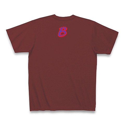 「B」アメリカンポップ｜Tシャツ Pure Color Print｜バーガンディ