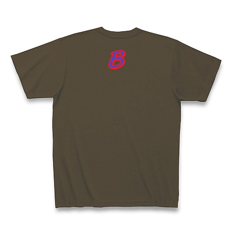 「B」アメリカンポップ｜Tシャツ Pure Color Print｜オリーブ