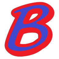 「B」アメリカンポップ｜ラグランTシャツ｜ホワイト×ロイヤルブルー