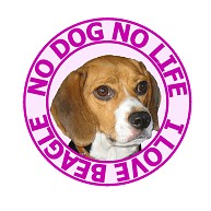 NO DOG NO LIFE(I LOVE BEAGLE ピンク)