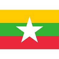 ミャンマーの国旗ー片面プリント