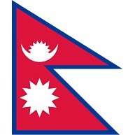 ネパールの国旗ー片面プリント