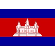 カンボジアの国旗ー片面プリント