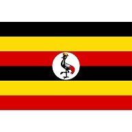 ウガンダの国旗ー片面プリント