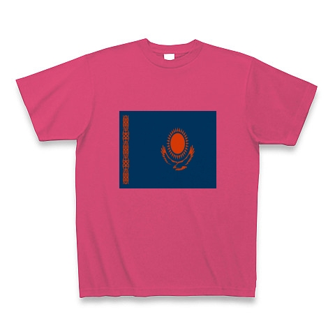商品詳細 カザフスタンの国旗ー横ー両面プリント Tシャツ ホットピンク デザインtシャツ通販clubt