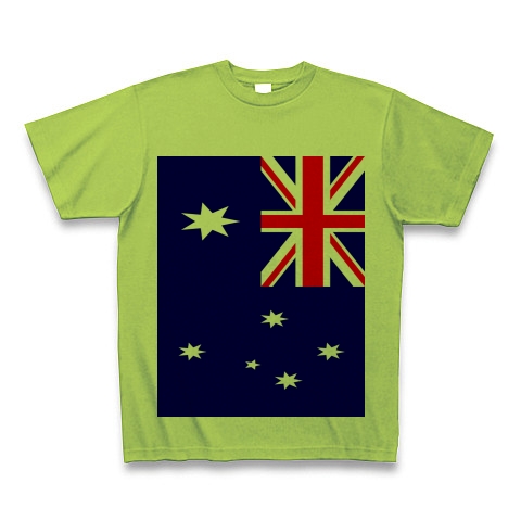 商品詳細 オーストラリアの国旗ー縦ー両面プリント Tシャツ ライム デザインtシャツ通販clubt