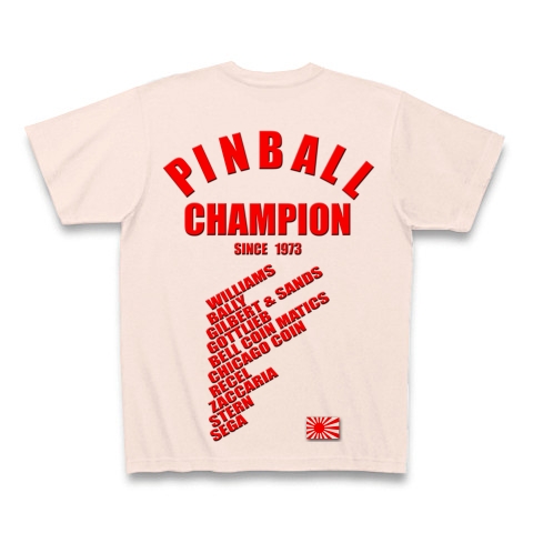 PINBALL CHAMPION SINCE 1973 その１｜Tシャツ｜ライトピンク