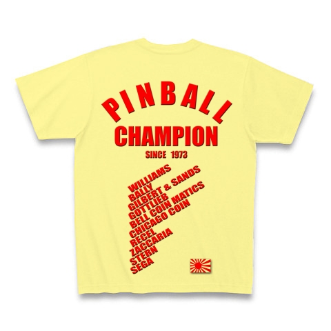 PINBALL CHAMPION SINCE 1973 その１｜Tシャツ｜ライトイエロー